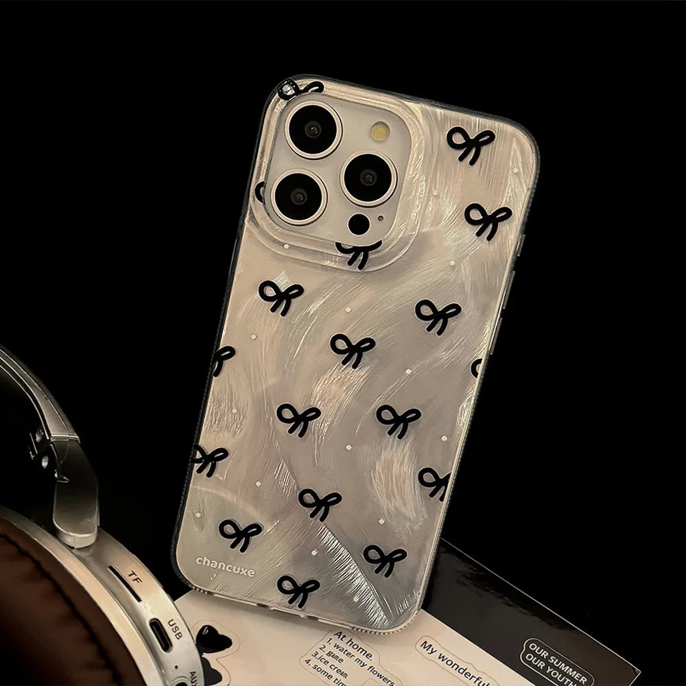 Laser Silver Bow Knot Phone Case