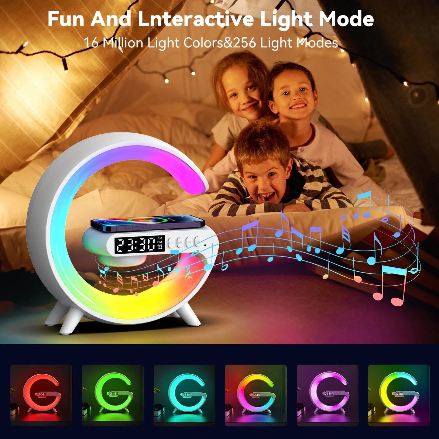 LED Smart Wake Up Light Night Light with Wireless Speaker