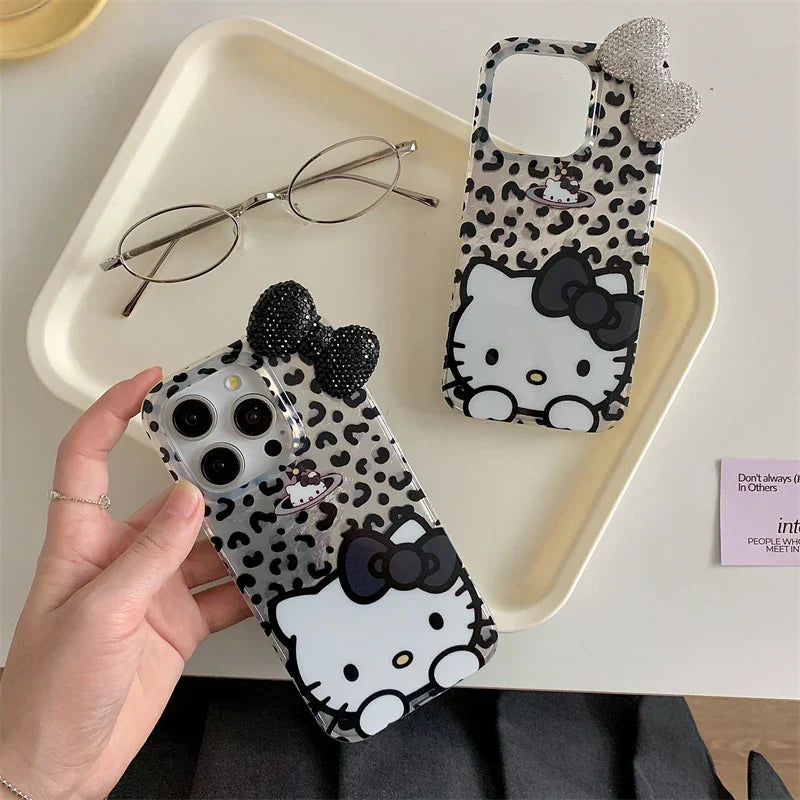 Hello Kitty Bowknot Lustre Lining Hard High Phone Case