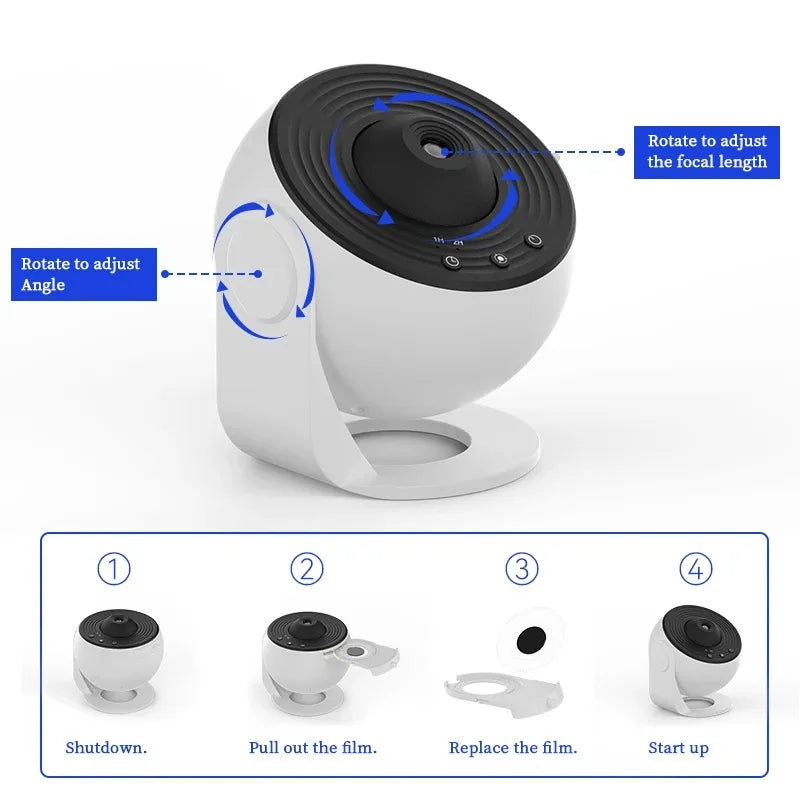 LED Night Light Galaxy Projector Starry Sky Projector 360° Rotate Planetarium Night Lamp