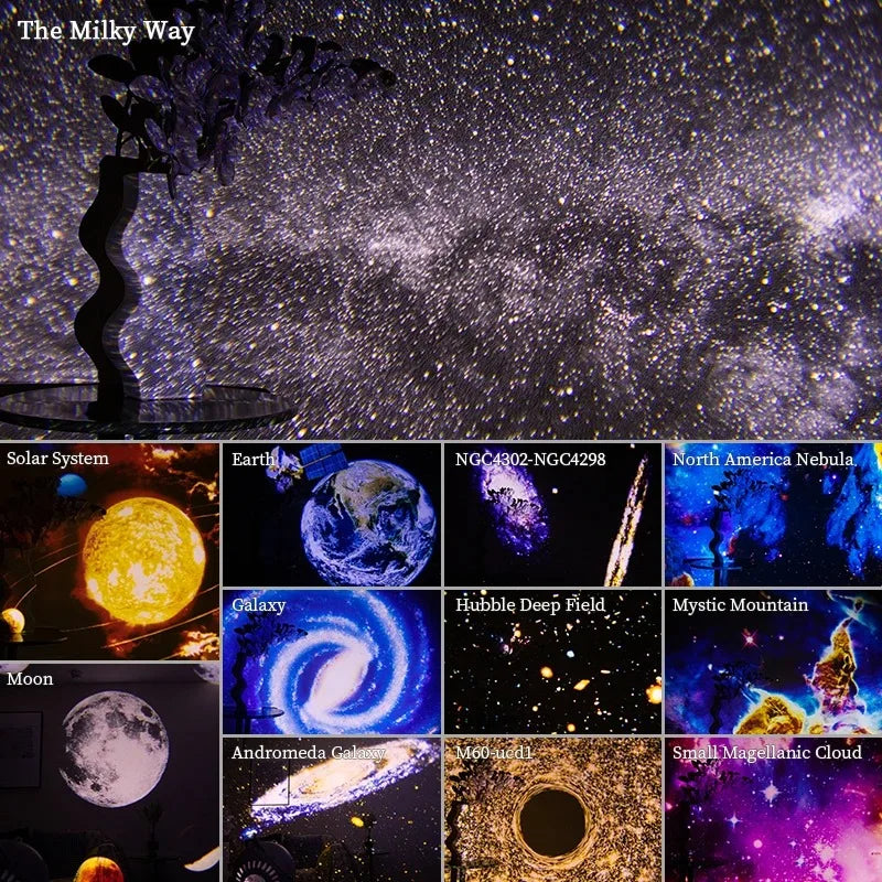 LED Night Light Galaxy Projector Starry Sky Projector 360° Rotate Planetarium Night Lamp