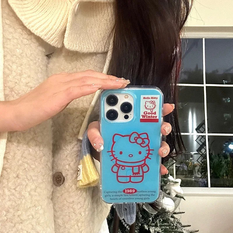 Hello Kitty Magnetic Wallet Magsafe Wireless Charge Phone Case