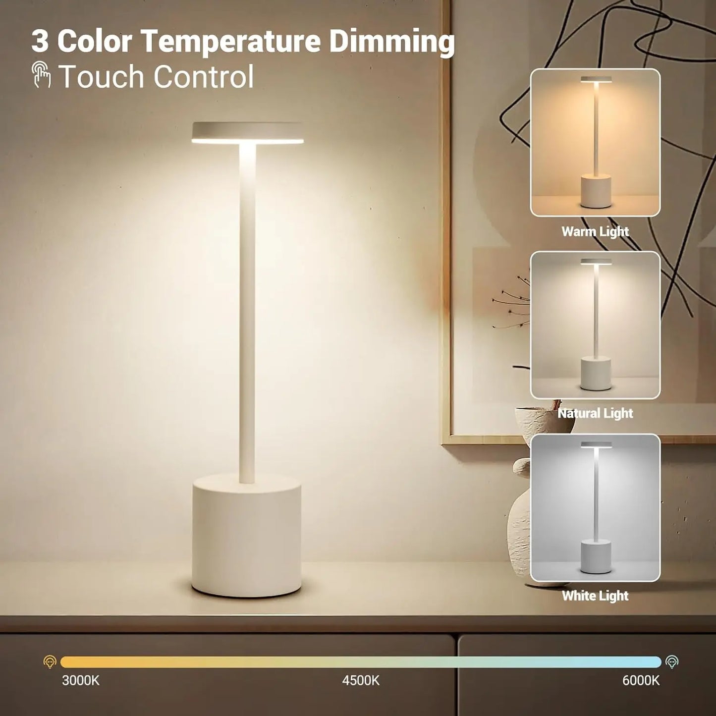 Rechargeable Table Lamp Touch Sensor LED