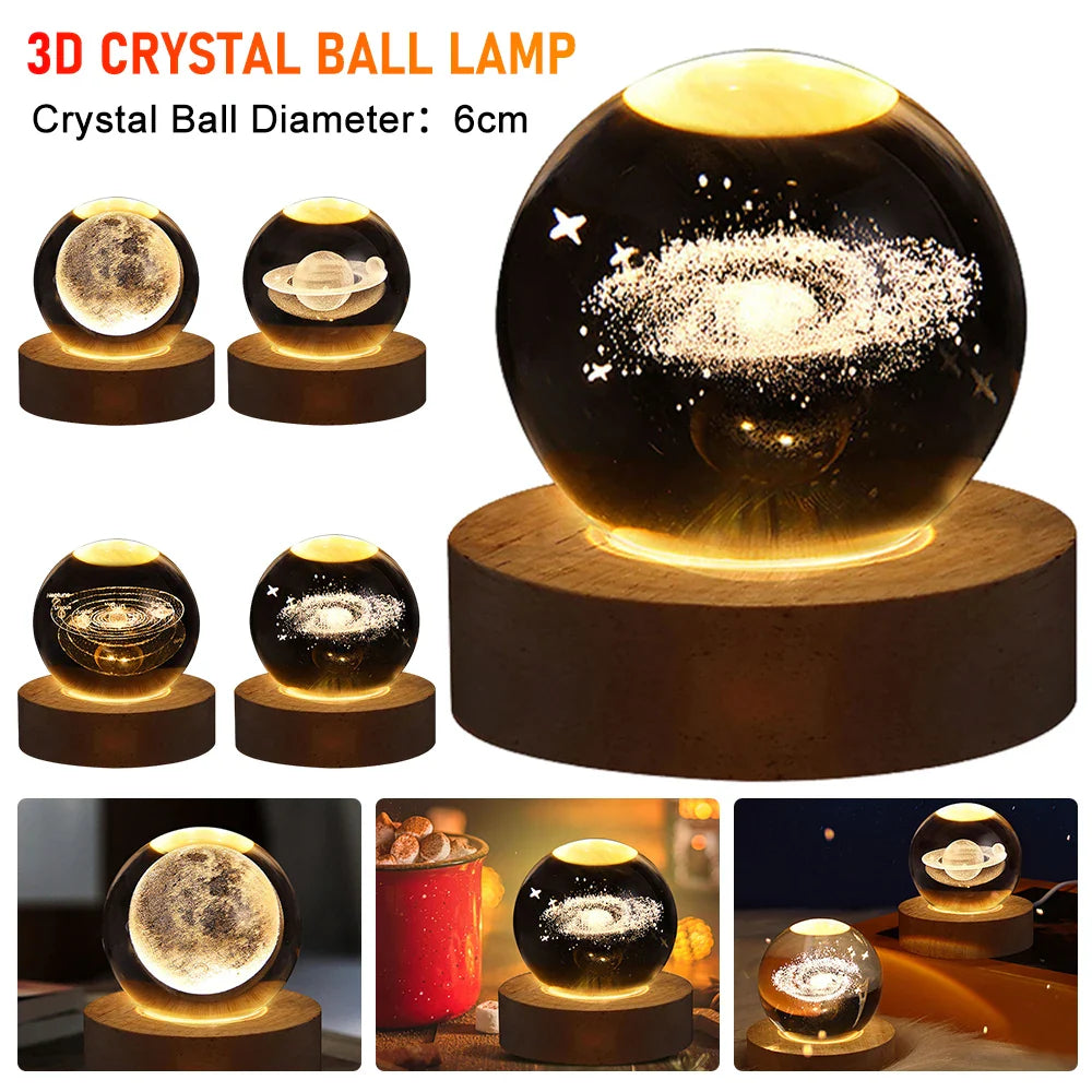 Night Light 3D Moon Planet Galaxy Decor