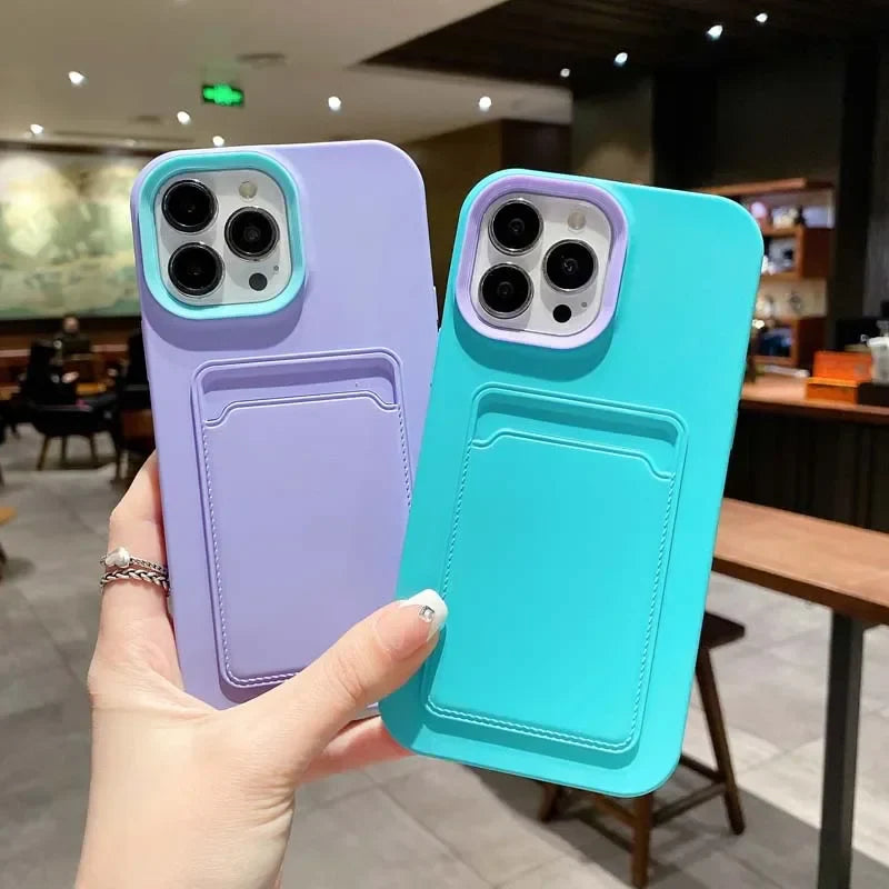 Soft Silicon Card Pouch Phone Case
