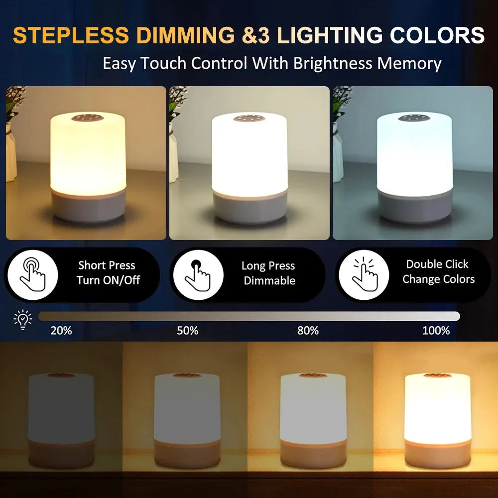 Dimming Touch Night Lamp USB LED Lamp With Switch Sleep Lamp