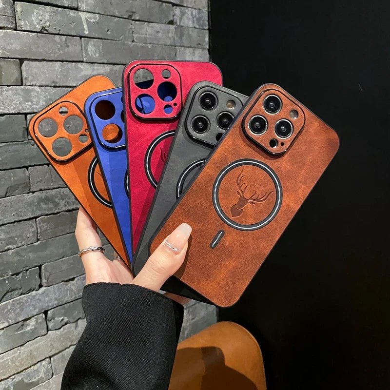 Leather Magsafe Wireless Phone Case