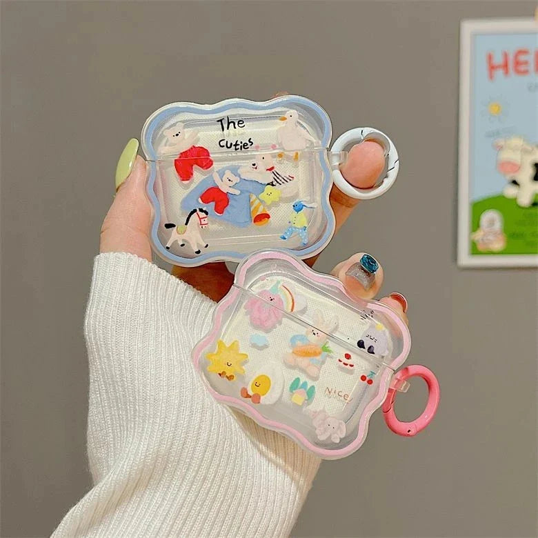 Cute Cartoon Couples Headphone Airpod Case