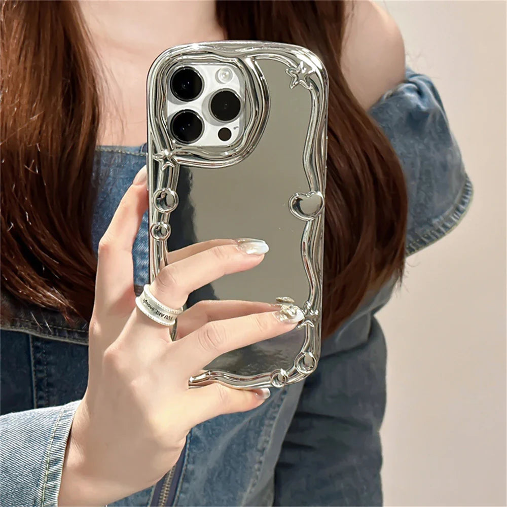 3D Love Heart Star Ring Holder Stand Phone Case