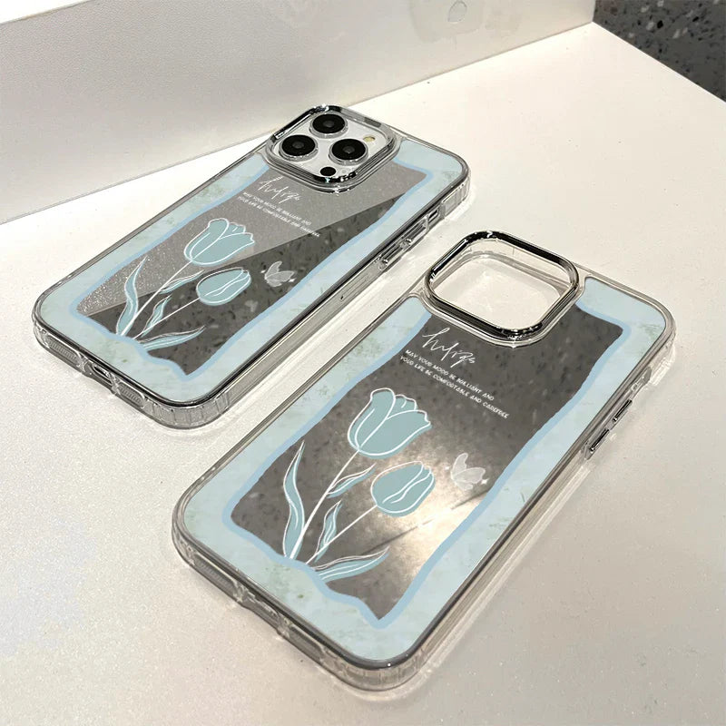 Sunflower Daisy Wrist Chain Lanyard Makeup Mirror Phone Case