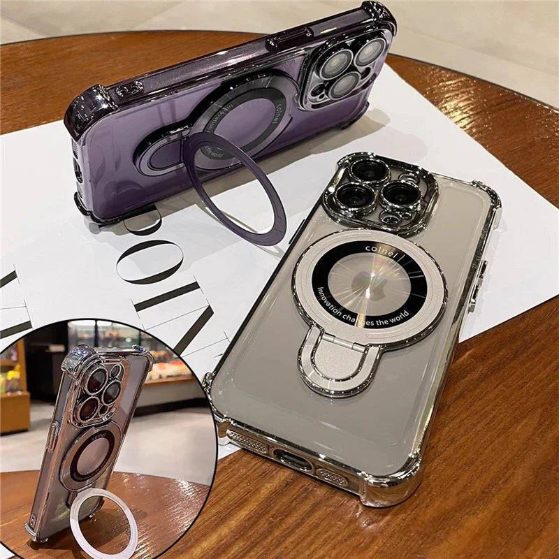 Magsafe Magnetic Plating Frame Stand Phone Case