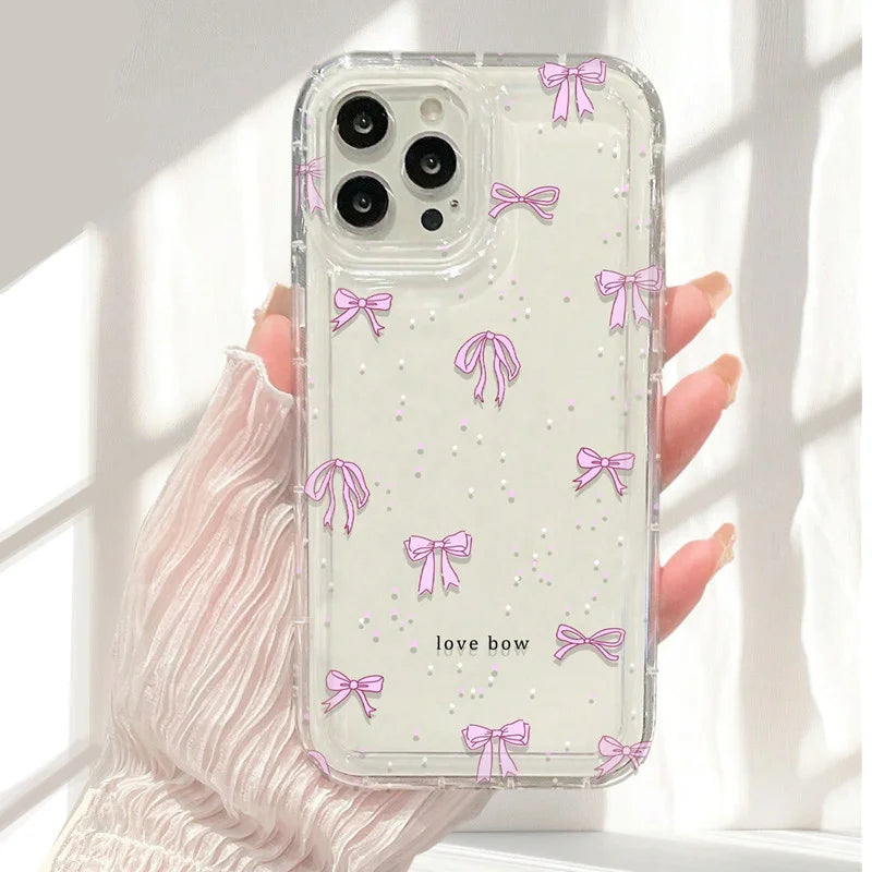 Bow Print Clear Phone Case
