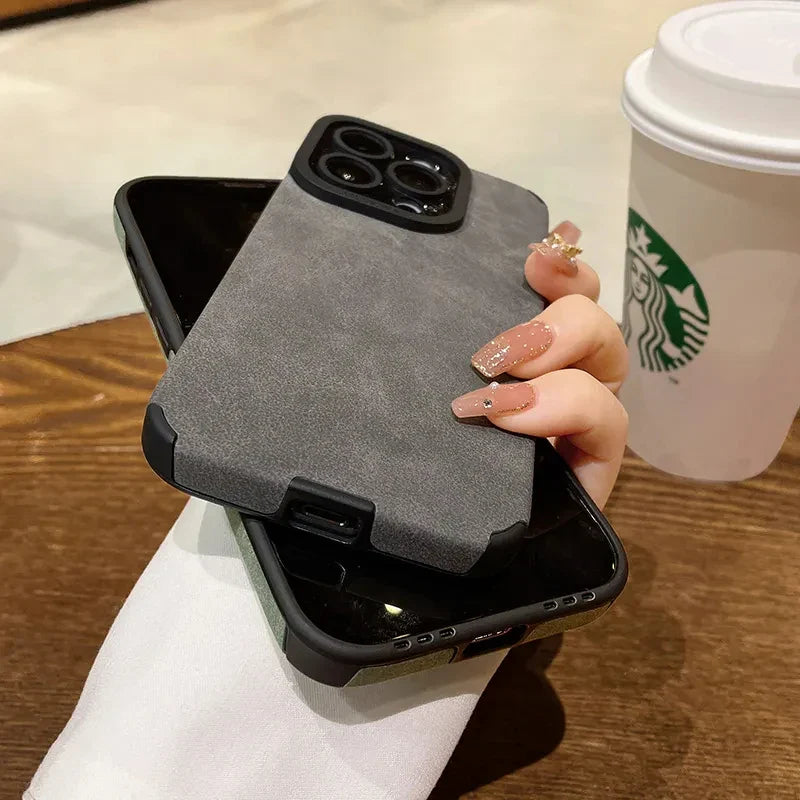 Leather Camera Lens Protection Soft Phone Case
