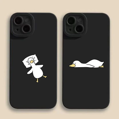 Cute Cartoon Lying Flat Duck Phone Case