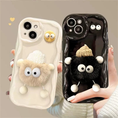 Cute 3D Fluffy Briquettes Phone Case