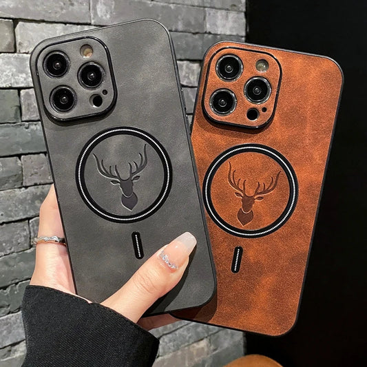 Leather Magsafe Wireless Phone Case