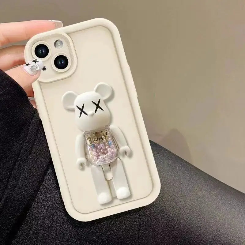 Cute 3D Bear Bracket TPU Phone Case