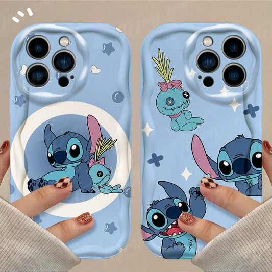 Cartoon Stitch 3D Wave Phone Case