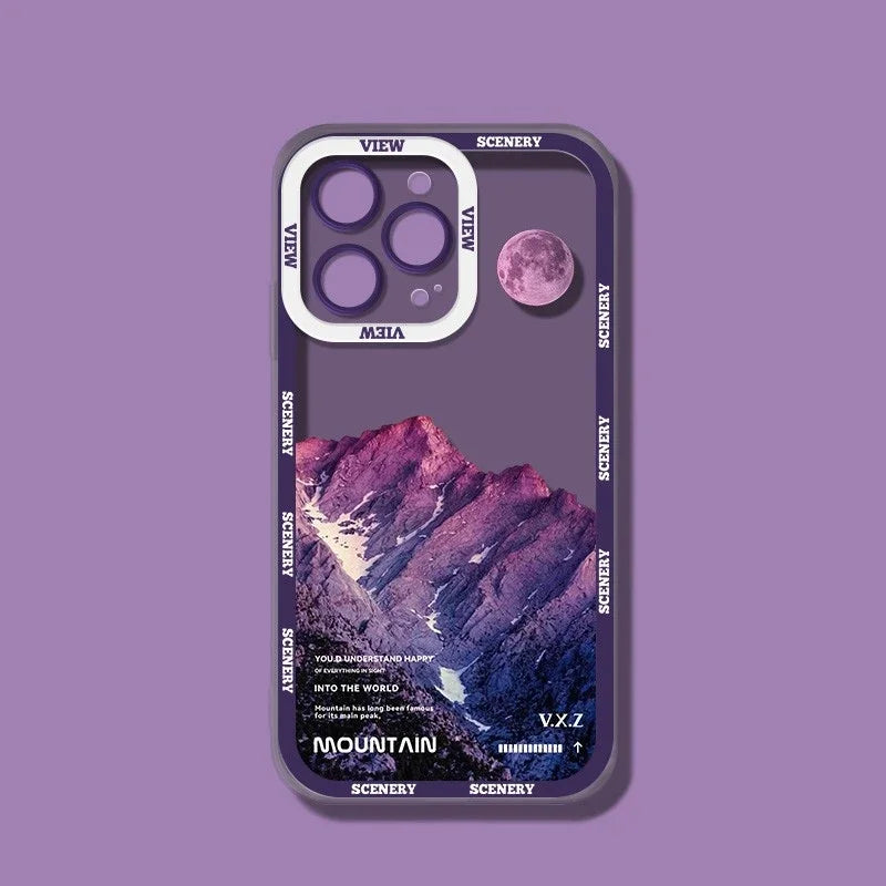 INS Purple Blue Sunset Snow Mountain Phone Case