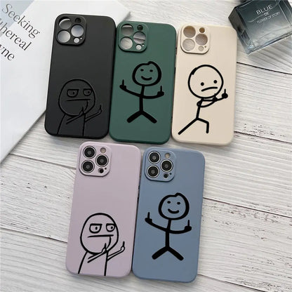 Funny Middle Finger Cute Man Phone Case