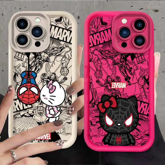 Marvel Spider Man Cat Liquid Silicone Phone Case