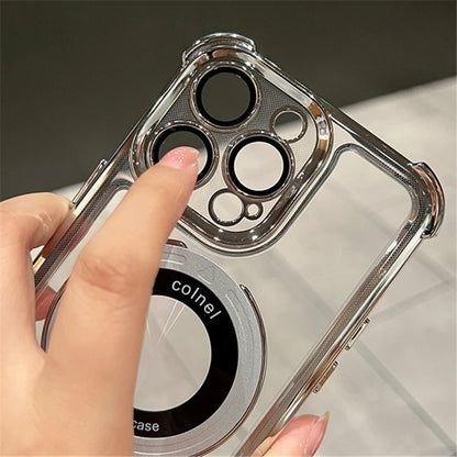 Luxury Magsafe Magnetic Plating Frame Stand Phone Case