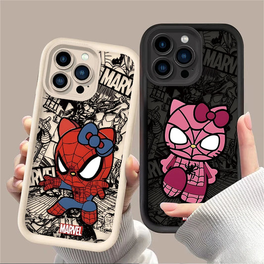 Spider Man Cute Hello Kitty Silicone Phone Case