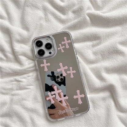 Luxury Makeup Mirror Jesus Christ Cross Phone Case