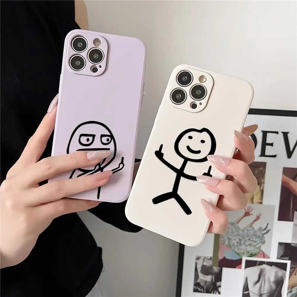 Funny Middle Finger Cute Man Phone Case