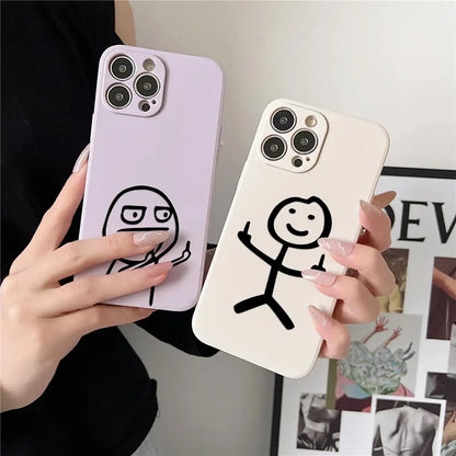 Funny Middle Finger Cute Man Phone Case