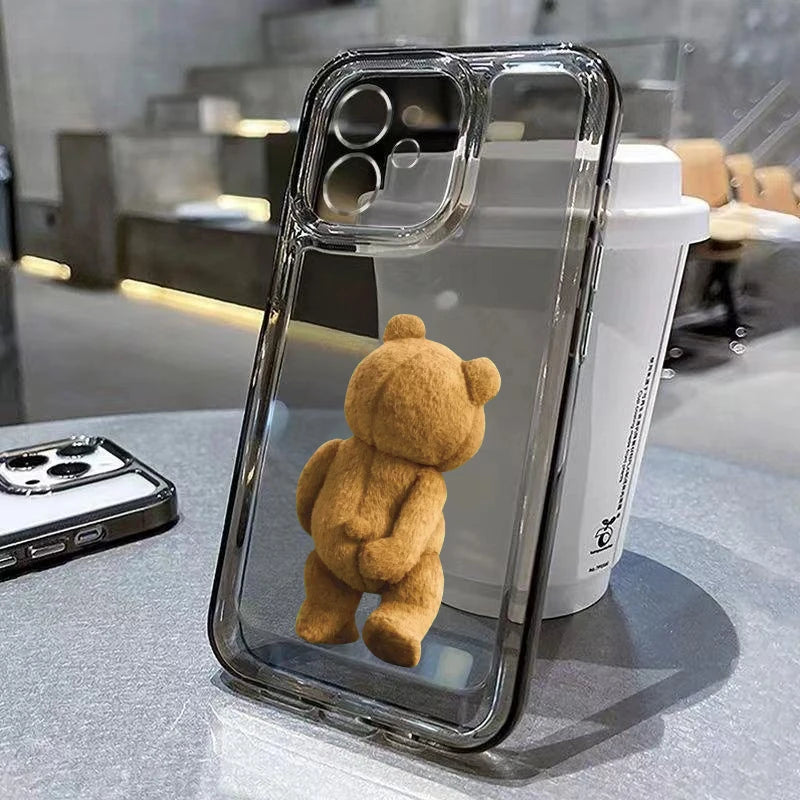 Cartoon Bear Transparent Phone Case