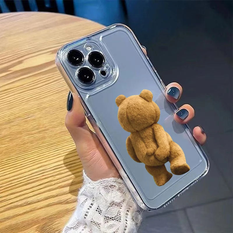 Cartoon Bear Transparent Phone Case