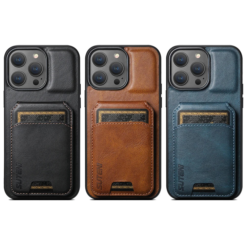 Card Holder Leather Magnetic Pocket Cover Wallet Phone Case