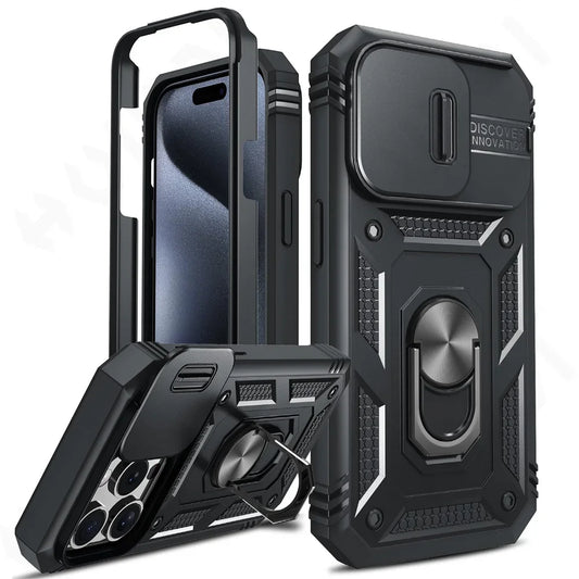 Camera Slide Military Grade Armor Protection 360 Degree Rotate Phone Case