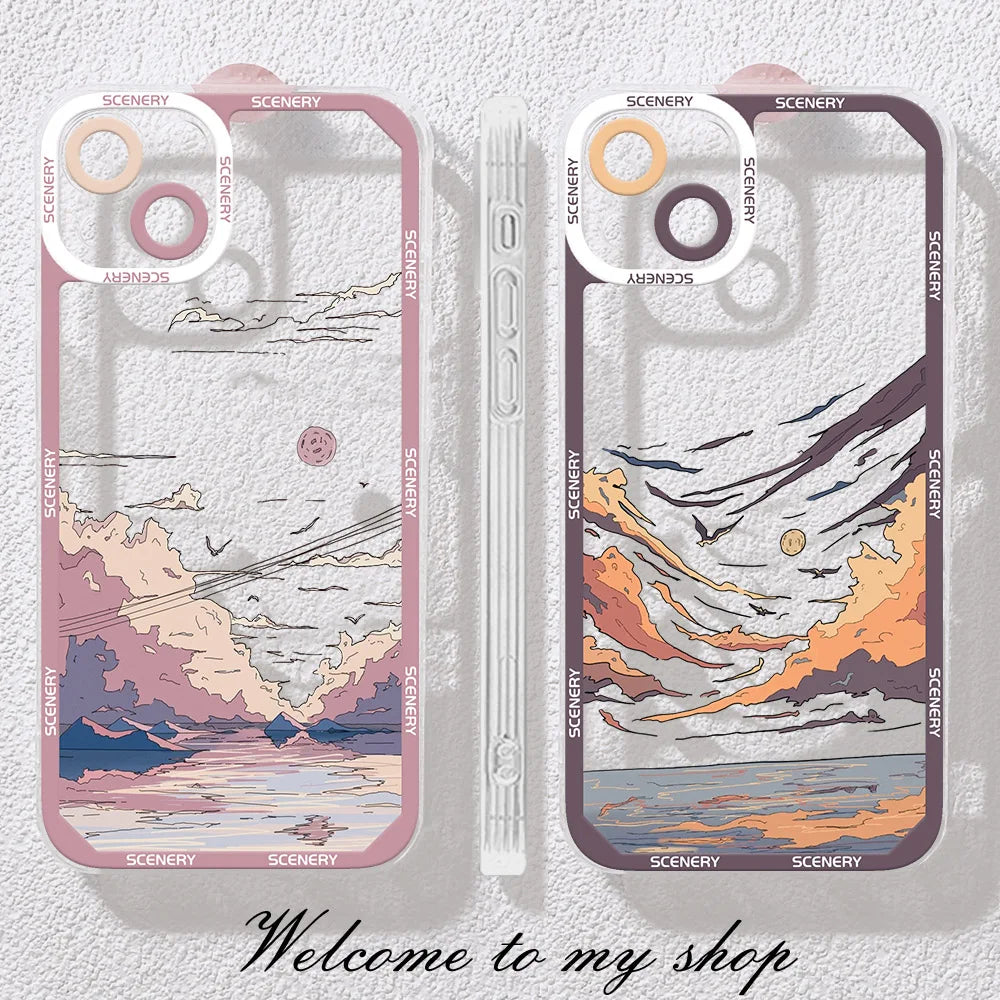 Anime Scenery Sunset Phone Case