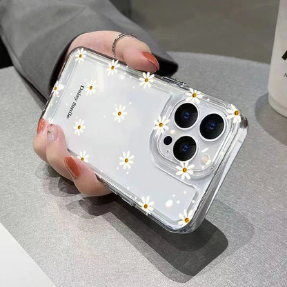 Flowers Pattern Transparent Cover Phone Case