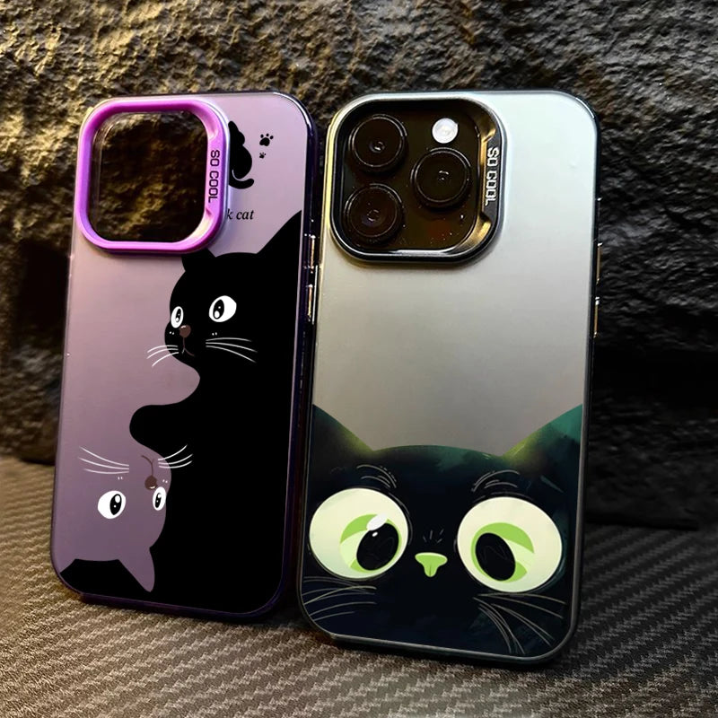 Cute Cartoon Black Cat Phone Case