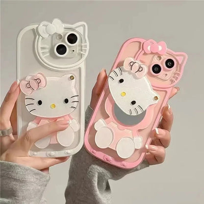 Hello Kitty Kawaii KT Head Mirror Phone Case