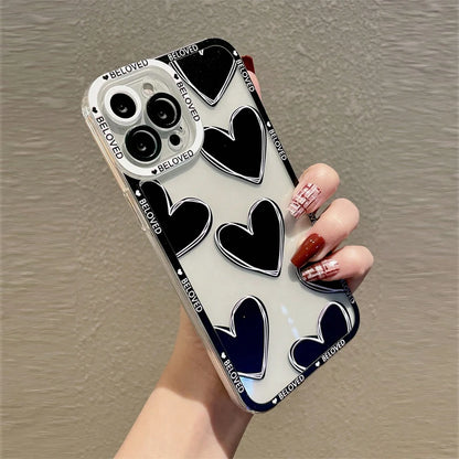 Luxury Love Heart Soft Clear Phone Case