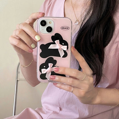 Pink Imd Rabbit Black Bunny Phone Case