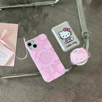 Hello Kitty Magnetic Wallet Bracket Magsafe Wireless Charge Phone Case