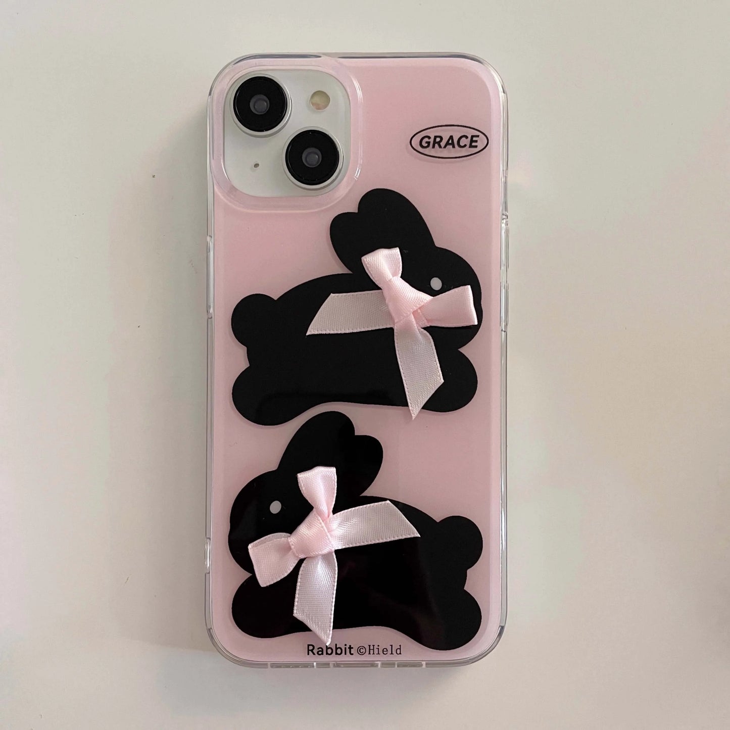 Pink Imd Rabbit Black Bunny Phone Case