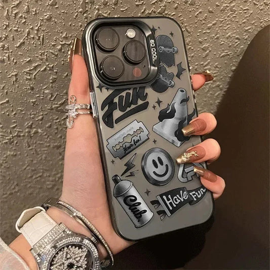 Newspaper Graffiti Anti-drop Armour Phone Case