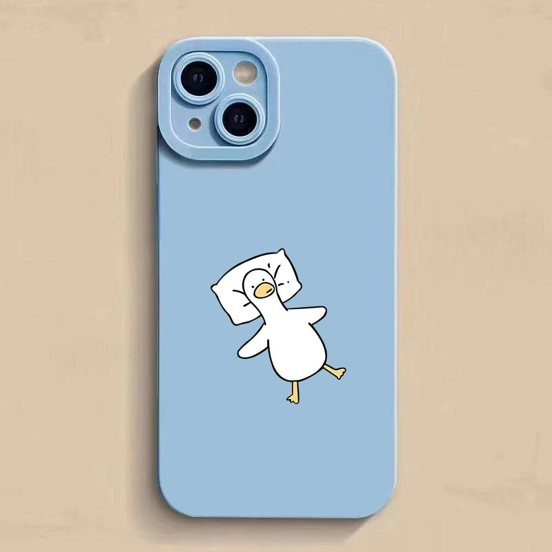 Cute Cartoon Lying Flat Duck Phone Case