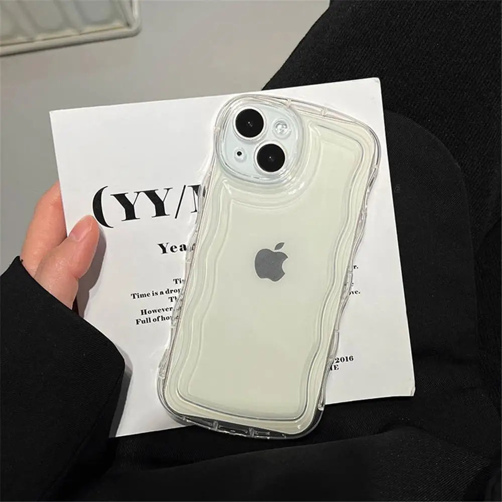 Clear Oval Curly Wave Bumper Phone Case