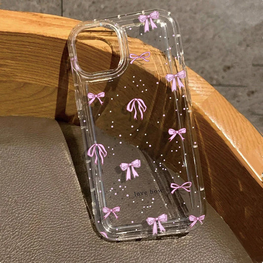 Bow Print Clear Phone Case