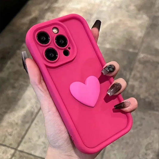 Cute 3D Love Heart Silicone Candy Phone Case