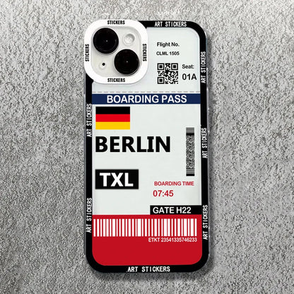 World City Travel Ticket Label Soft Phone Case