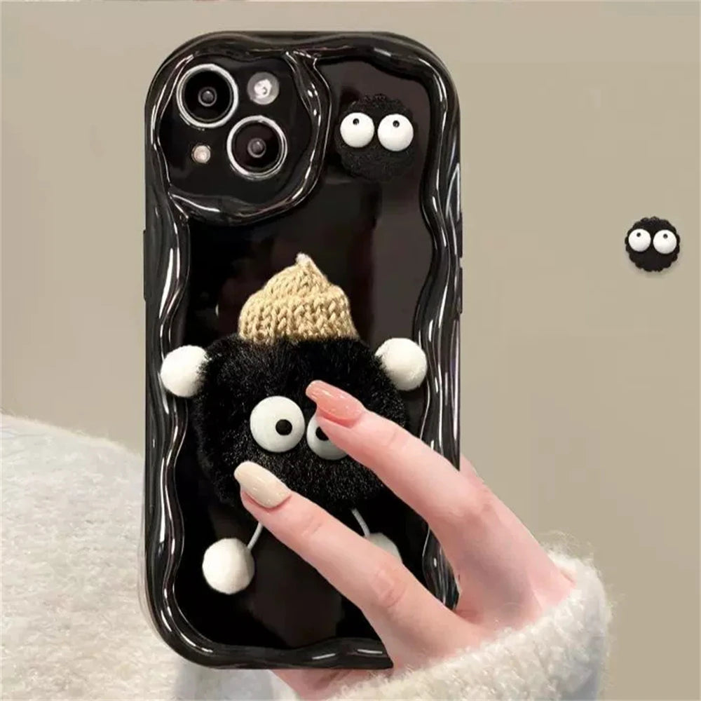 Cute 3D Fluffy Briquettes Phone Case