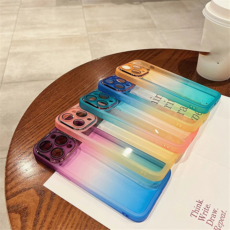 Gradient Rainbow Clear Phone Case